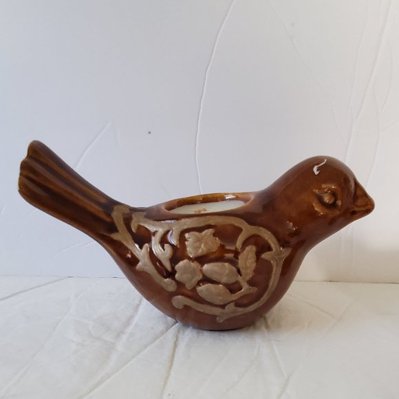 Pier 1 Two Brown Birds Tea Light Holders Great For Fall Display - Picture 2 of 8